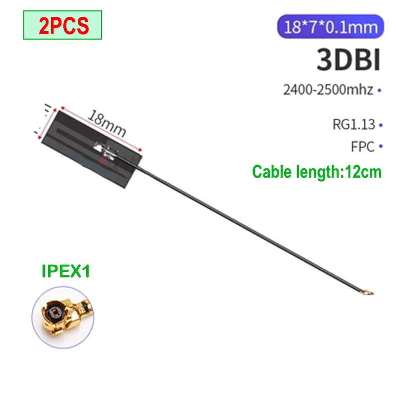 FPC soft board iot wifi Antenna 2pcs 5.8 Ghz 2.4ghz Dual Band Built-in Bluetooth patch gain antenna ipex 1 8dbi,wifi antenna,soft antenna