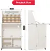 Sewing Table, Sewing Machine Desk With Under Cabinet Lights, Charging Station, 65 Spools Thread Rack Multipurpose Craft Storage 3
