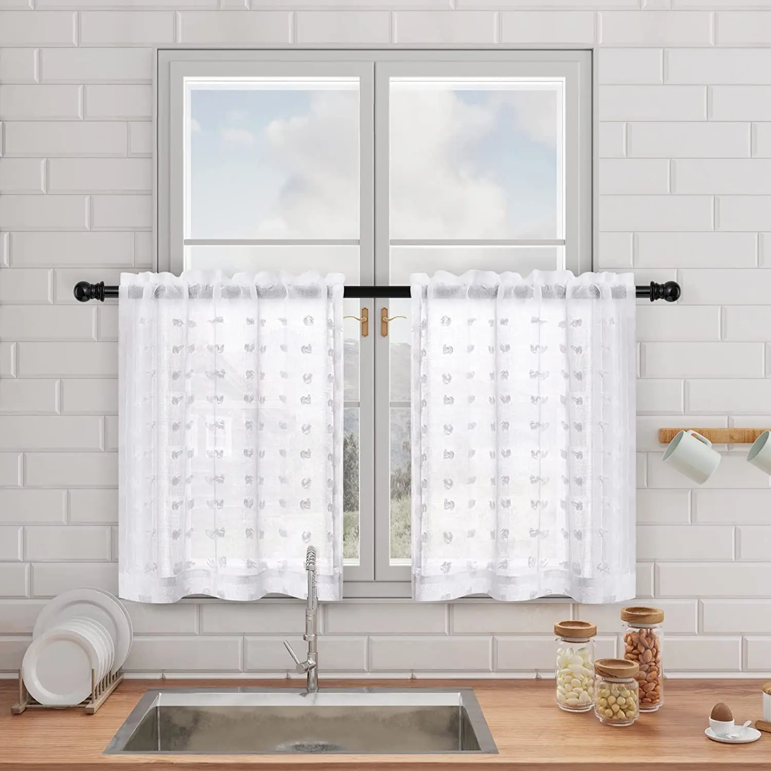 Window Curtains Cute Style Short Curtains Living Room Bedroom Chic Girls Kids Window Kitchen Bathroom Camper Small Drapes
