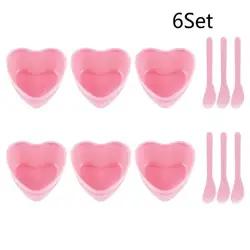Heart - Shaped Facial Mask Mixing Bowl Set with Scraper - Perfect (6Set)