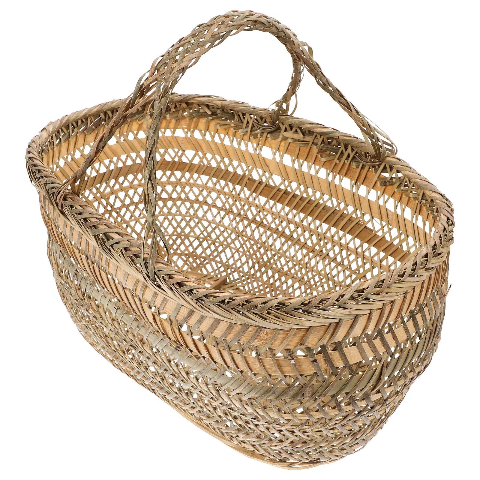 Bamboo Handwoven Storage Basket for Kitchen Fruit Vegetable