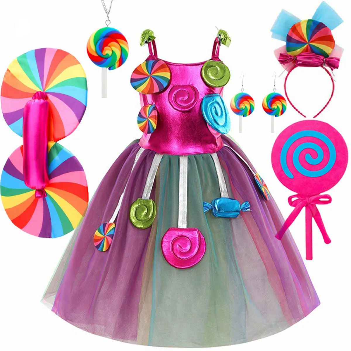Costumes for Girls 2024 Purim Lollipop Costume Kids Cosplay Print costumes-for-girls-2024-purim-lollipop-costume-kids-cosplay-print