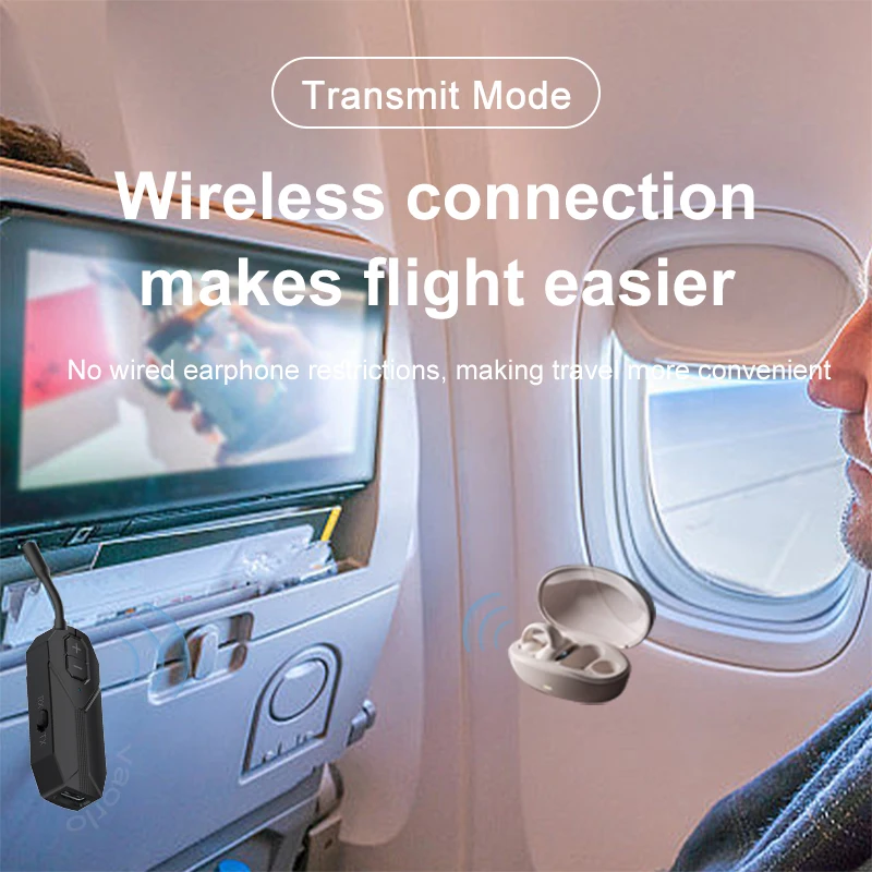 2 In 1 Bluetooth 5.4 Audio Receiver Transmitter Hifi Stereo Wireless Adapter 3.5MM AUX With Mic for Airplane TV PC Car Speaker