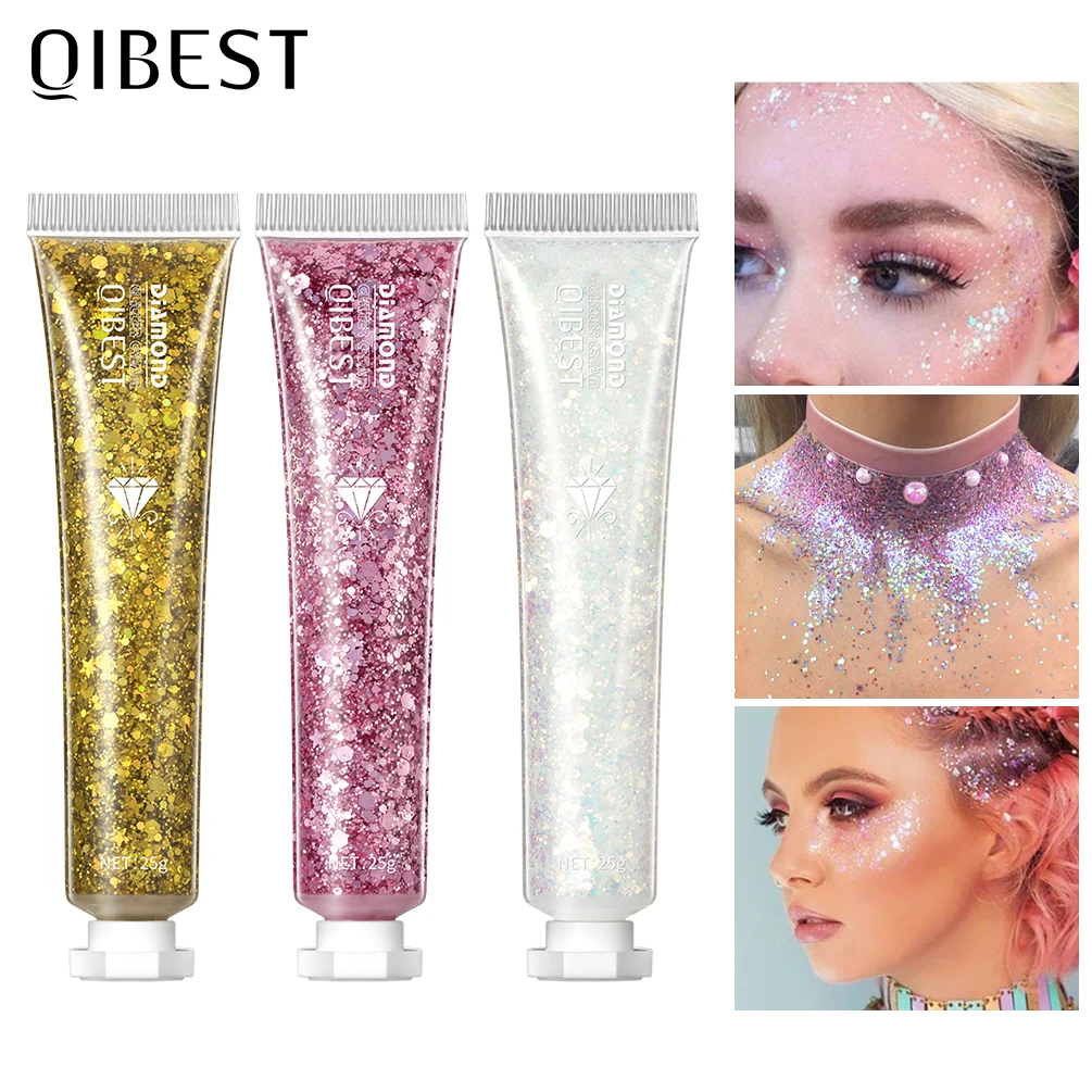 Ensembles de maquillage de barre de paillettes pour le corps, fard à barrage holographique, gel pour le visage, poudre laser cosmétique, gros cheveux, festival, N64.Hair