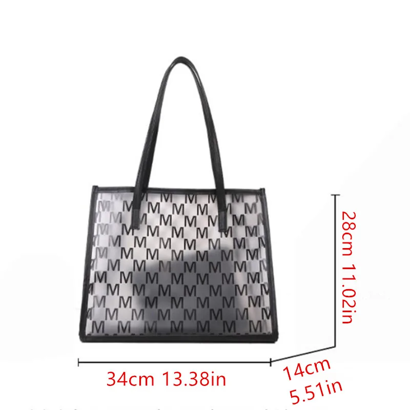 Stylish M Pattern PU Tote Bag with Small Bag, Chic Handbag Shoulder Bag, Large Capacity Outdoor Travel Storage Shopping Bags.