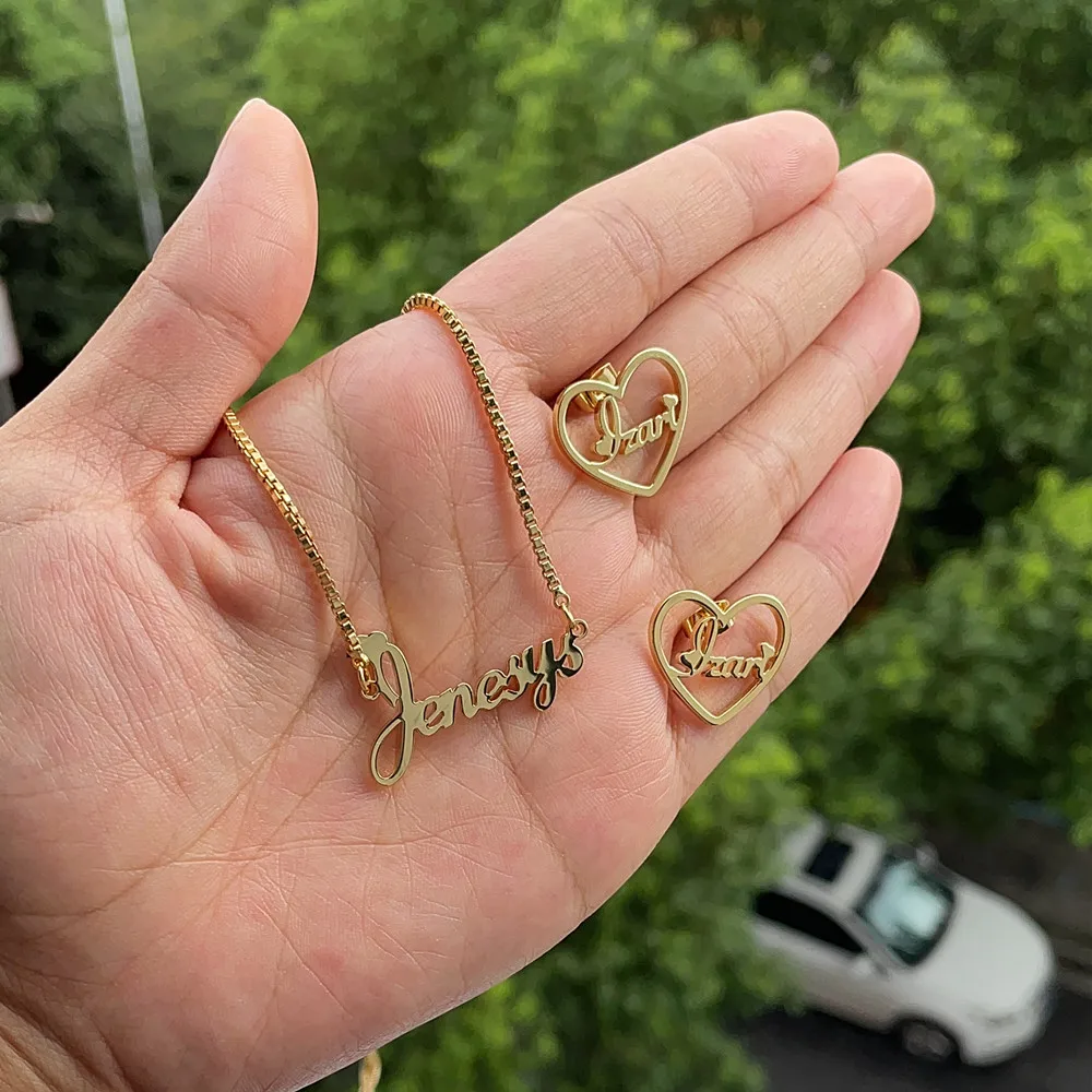 Lulu's Heart Custom Name Jewelry For Girl Set Personality Baby