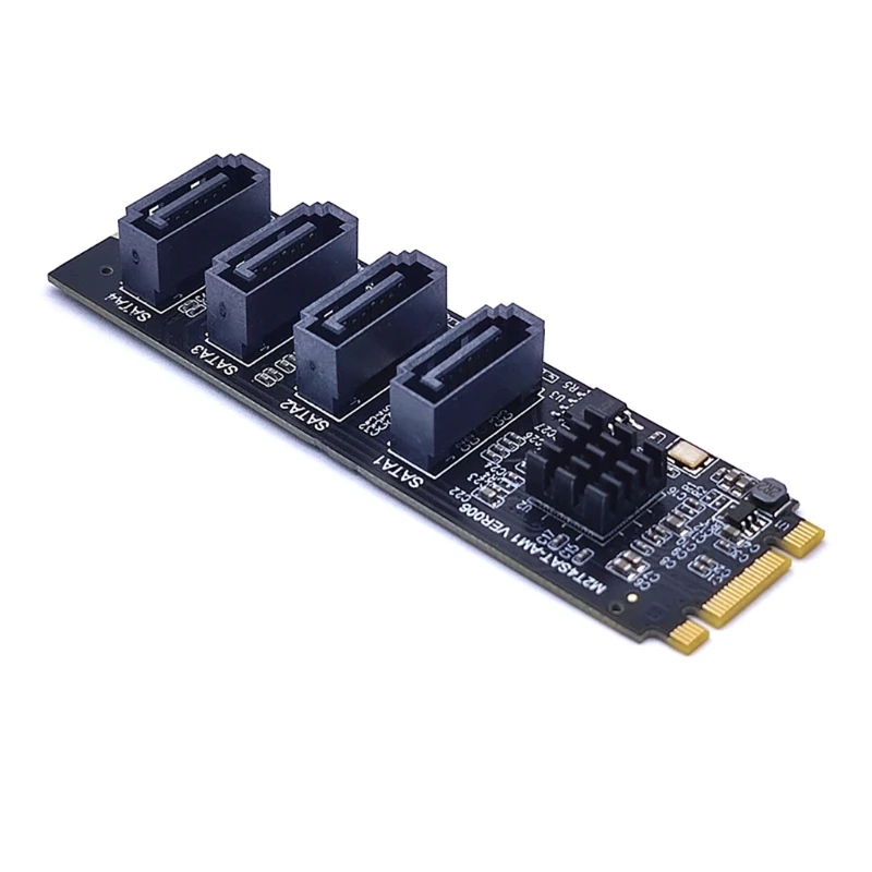 M.2 PCIE 라이저 카드용 4포트 NVME 확장 카드 ASM1064 6GB/S 어댑터 4x SATA3.0 라이저 확장