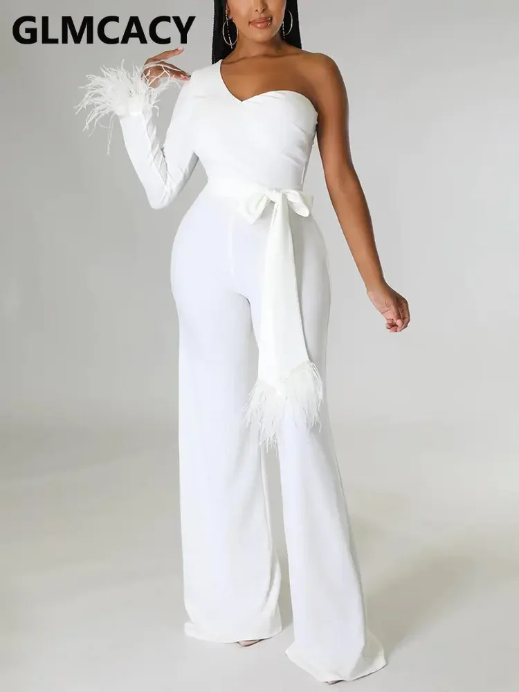 

Women Long Sleeve One Shoudler Elegant Jumpsuit