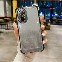 Chic Glittery Air Cushion Phone Case for Realme C65 4G (Black)