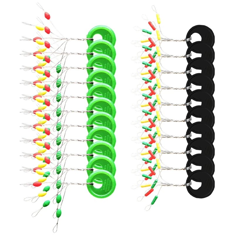 60pcs 10 Group Float Rubber Stopper Space Beans Oval Carp Fly Fish Rubber Fishing Float Beans Fishing Tools Accessories