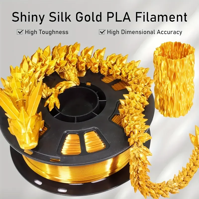 3D 프린팅 재료 샤인 실키 샤이니 메탈릭 메탈 PLA 필라멘트 250g 스풀(0.55lbs), 대부분의 FDM 3D 프린터에 적합