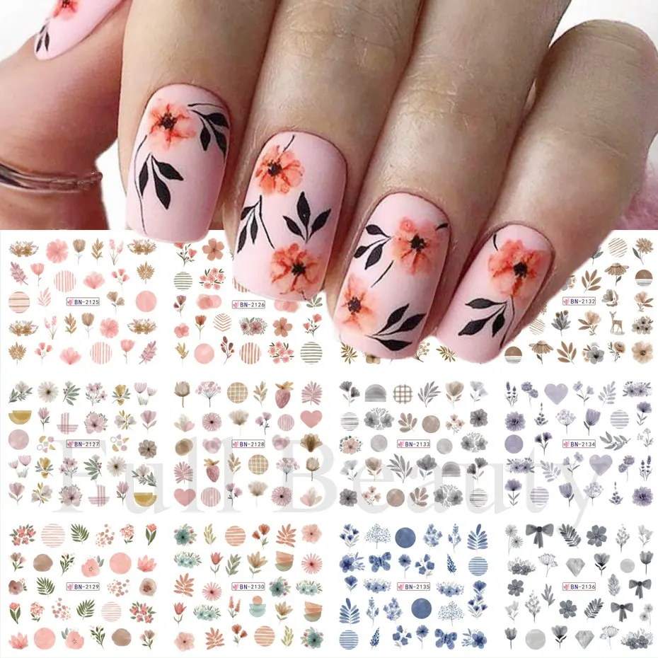 Buy 1 Sheet Black White Flowers Heart 3D Nail Stickers Nail UV Gel  Decoration Decals Tips Sticker Design Manicure Nail Art DIY at affordable  prices — free shipping, real reviews with photos — Joom