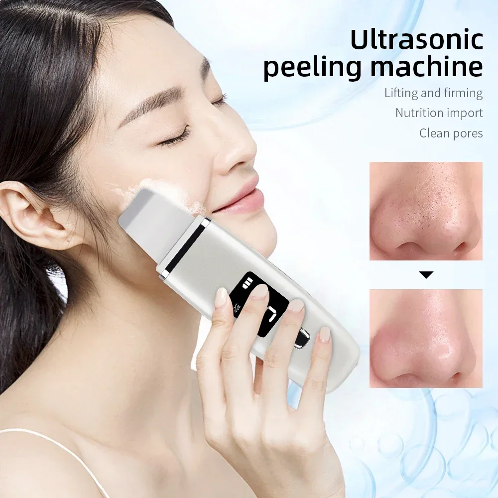 Ultrasonic Vibration Blackhead Remover Deep Cleansing Face Skin Scrubber Pore Cleaner Lifting Facial Machine