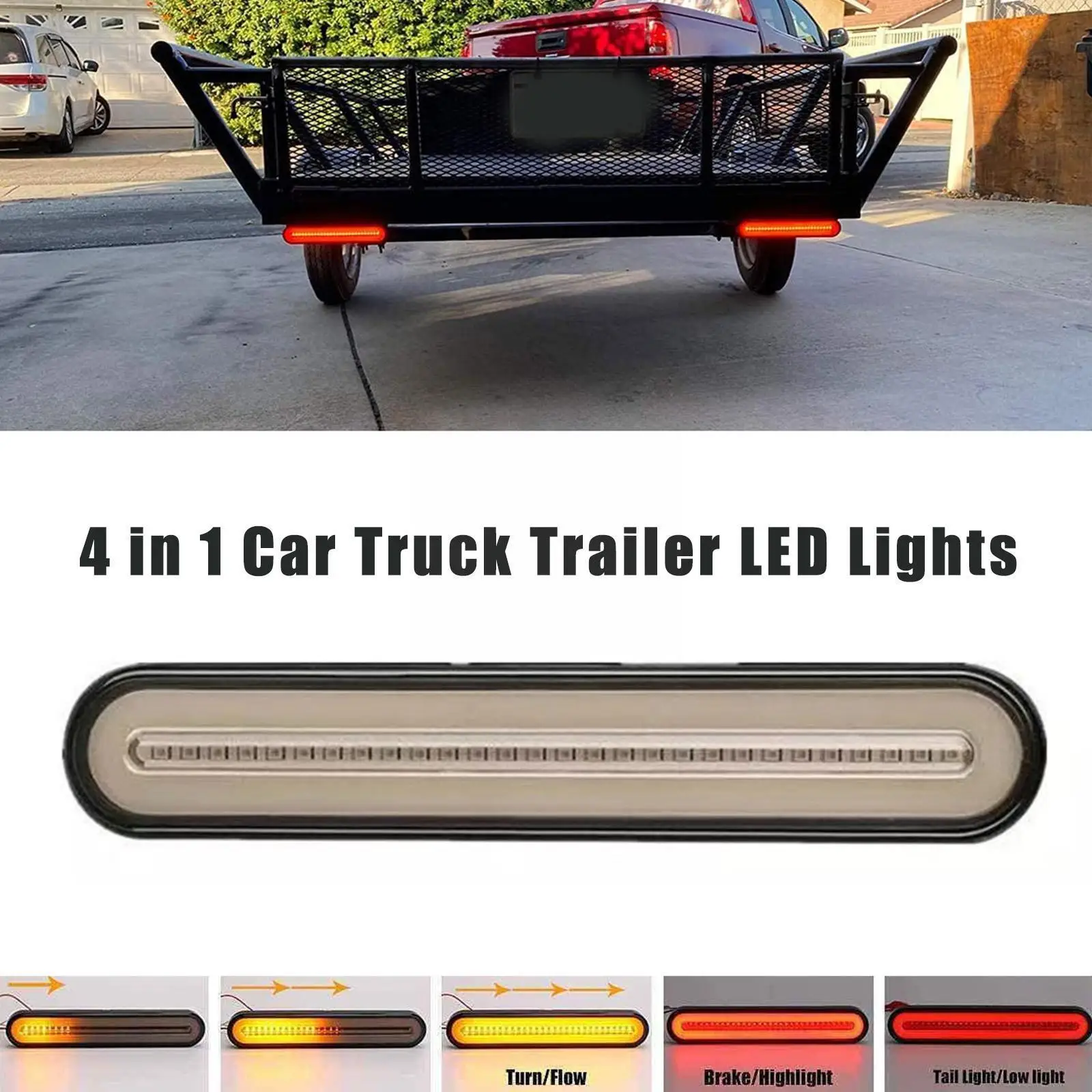 4 in 1 Car Truck Trailer Led Lamp Waterproof Led Red+yellow Lamp Tail