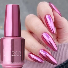  12 Colors Mirror Polish Long-lasting Quick-drying Metallic Silver Purple Rose Gold Nail Polish Is Not Peelable Nails Decoration 
