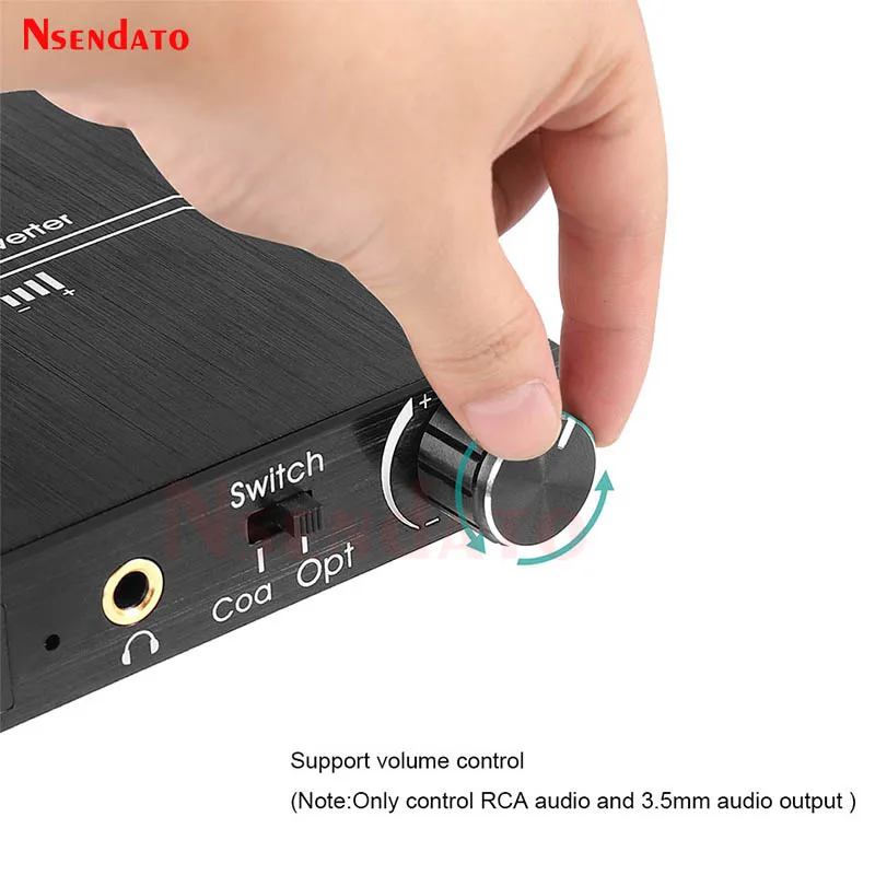 Digital DAC Audio Converter Adapter  Optical SPDIF Coaxial to Analog RCA 3.5mm Optical L/R Stereo Aux For TV PC Game Console