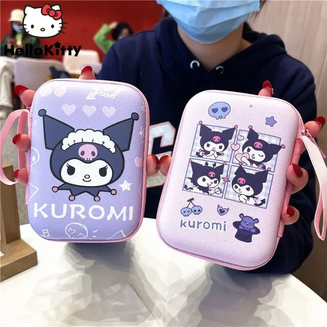Sanrio Kawaii Töltő Tároló Táska Fejhallgató Adatkábel Hordozható Doboz Dallam Kuromi Cinnamoroll Aranyos Szervező - Image 3
