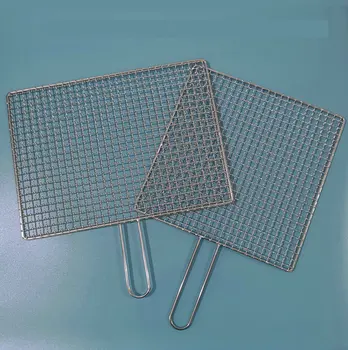 Stainless Steel 304 Food Grade Nonstick BBQ Net Mesh Thicken Barbecue Grill Basket for Fish Wings Vegetables with Handle