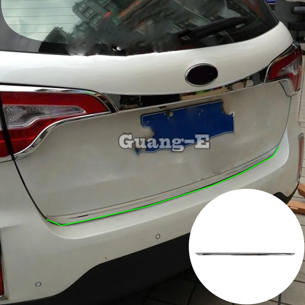 

Car Cover ABS Rear Tail Door Bottom Tailgate Trunk Lid Tail Gate Trim Molding Hoods Parts For Kia Sorento 2013 2014