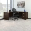 L Shaped Desk with Mobile File Cabinet & High Back Office Chair Bundle Ergonomic Design Mocha Cherry Color Adjustable Comfort. 2