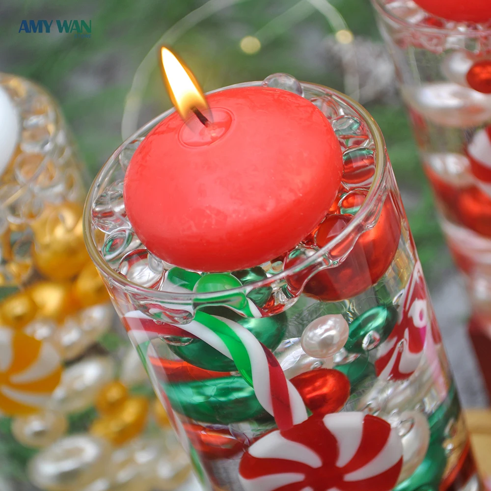 Jarrón de Navidad con perlas sin agujeros, geles de agua dulce, cuentas,  velas flotantes, centro de mesa para Navidad, boda, fiesta, adornos de mesa  - AliExpress, image size:1000x1000