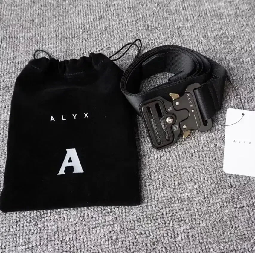 1017 ALYX 9SM 클래식 고밀도 나일론 천 벨트, 남녀공용 1:1 하이 퀄리티 티타늄 스틸 금속 버클 ALYX 벨트