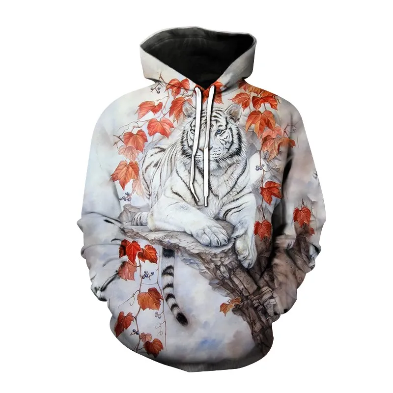 thumbnail image 1 of Sudadera con estampado de tigre para hombre, nueva moda 2023, sudadera holgada con bolsillo y estampado 3D, sudadera de manga larga, ropa para hombre, 1 of 5