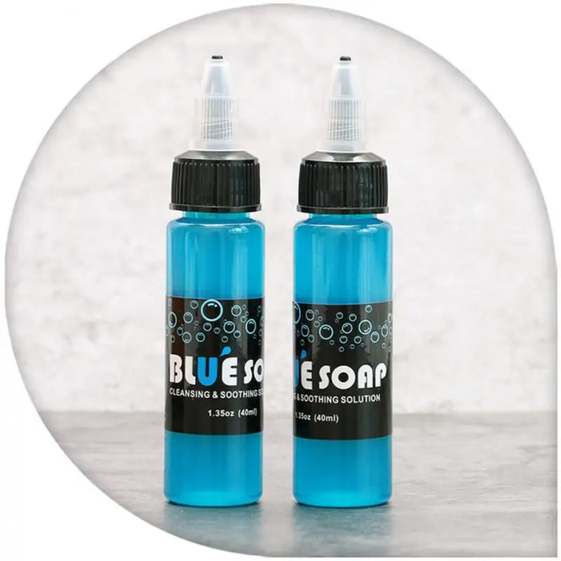 Tattoo Soap 1Bottle 40ml Tattoo Blue Soap Cleaning Soothing Professional Mild Aftercare Cleaning Solution