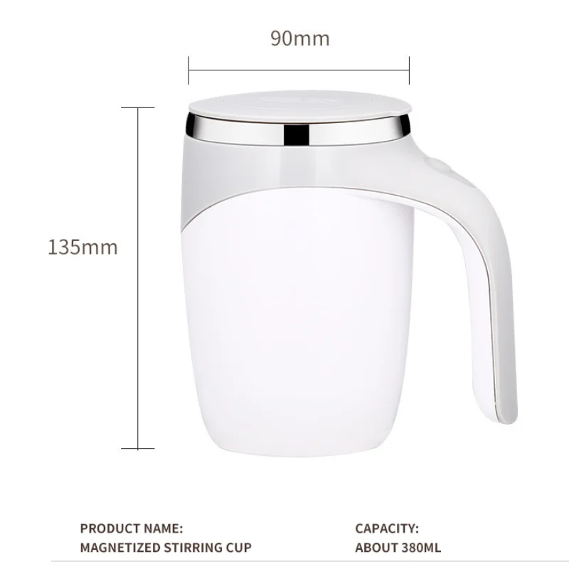 Self Mixing Mug Stainless Steel Automatic Magnetic Coffee Cup_voghion.com