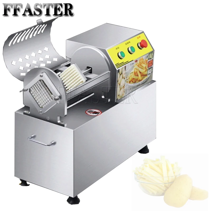 Electric French Fries Cutting Machine Commercial Automatic Vegetable Cutter Stainless Steel Potato Cucumber Strip Cutter
