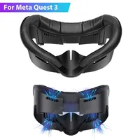 For Quest 3 VR Facial Interface Face Pad Cover with Anti-Light Nose Pad PU Leather Face Cushion for Meta Quest 3 Accessories