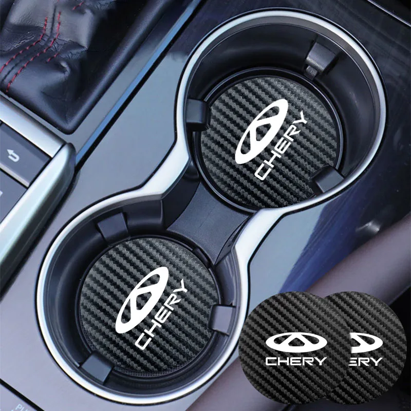

1/2pc Car Water Cup Mat Carbon Fiber Anti Slip Water Cup Mat Used For Chery Tiggo 7 Pro 8 Pro Exeed Tiggo 2 Interior Accessories