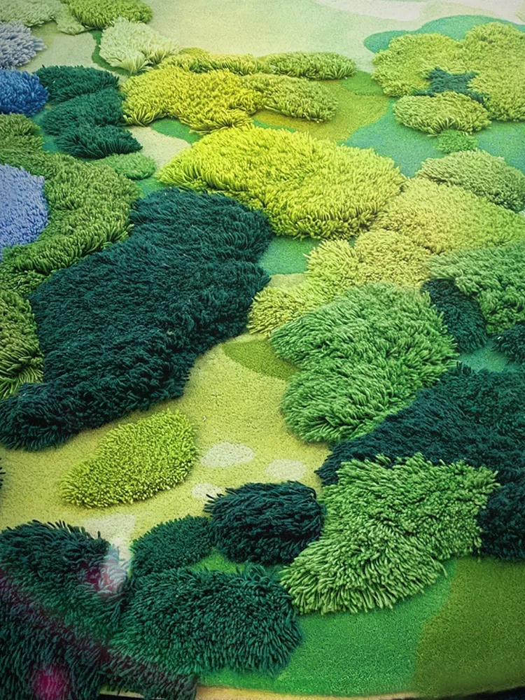 Forest Moss Carpet DIY Material Kit Yarn Blanket Crochet Sofa Window  Cuion Foot Pad Hand Knitted Wool Yarn