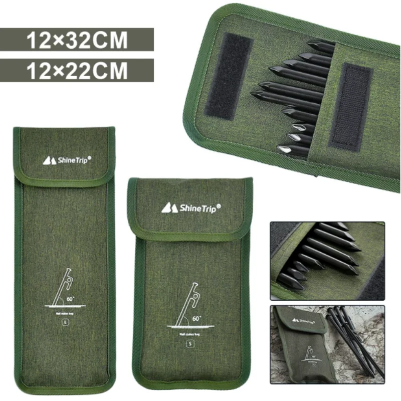 Outdoor camping tent pegs bag oxford cloth hammer wind rope tent nail storage pouch travelling accessories tent pegs camping tent accessories