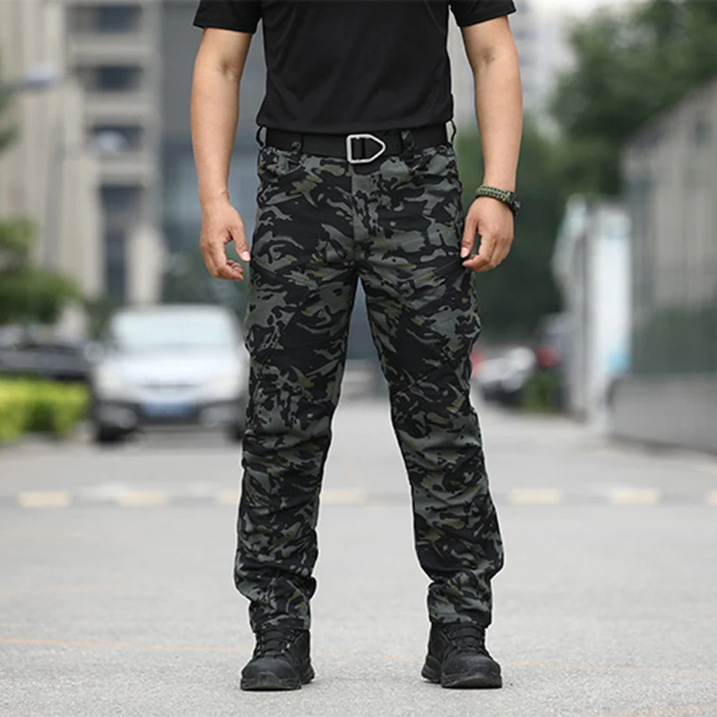 CHRLCK Men's Anti-scratch Tactical Pants Elasticity Hiking Trousers Men Waterproof Hunting Fishing Camping Pants Wear-resistant
