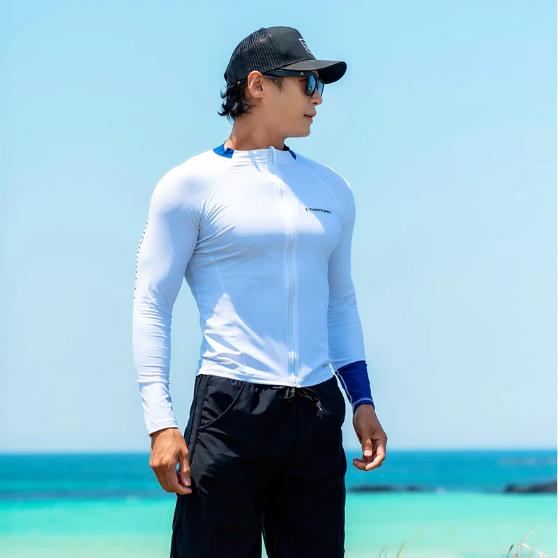 SAILBEE 남성용 러쉬 남성용 긴팔 수영복 플로트 슈트 탑 UV 수영 러쉬 가드 서핑 세일 드롭 배송