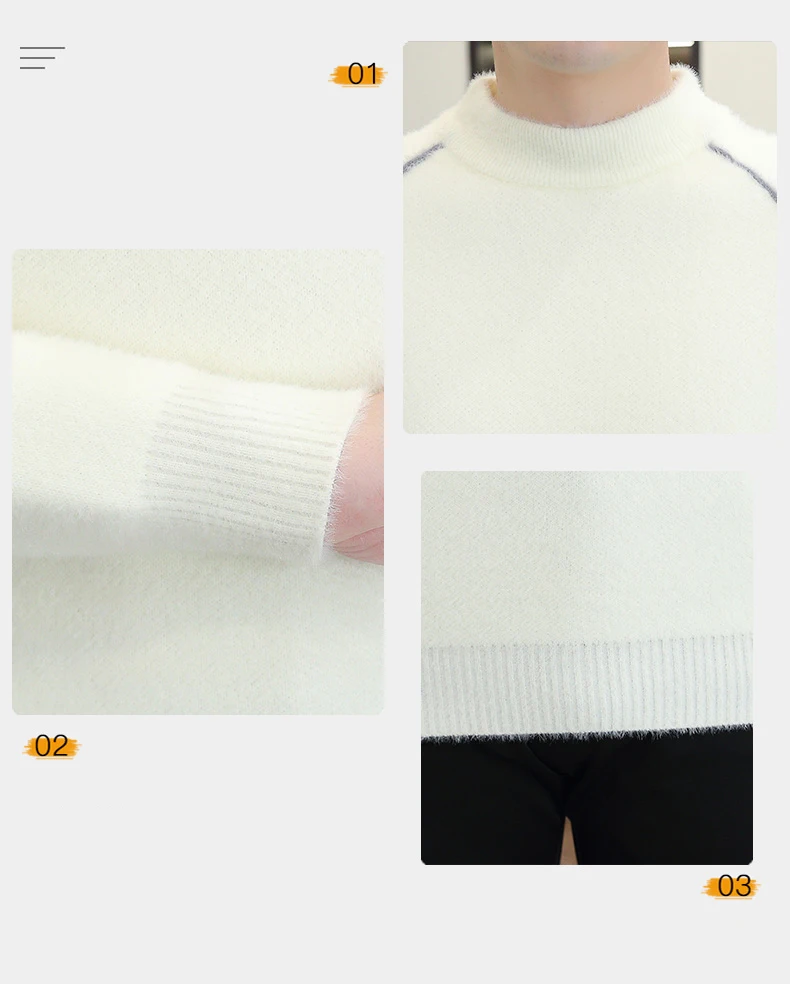Description Picture 3 of itemMen's Clothing Fashion Sweater For Men Pullovers Knit Men's Sweat-shirt Autumn Casual Hombre Warm Solid Spring Male Streetwear