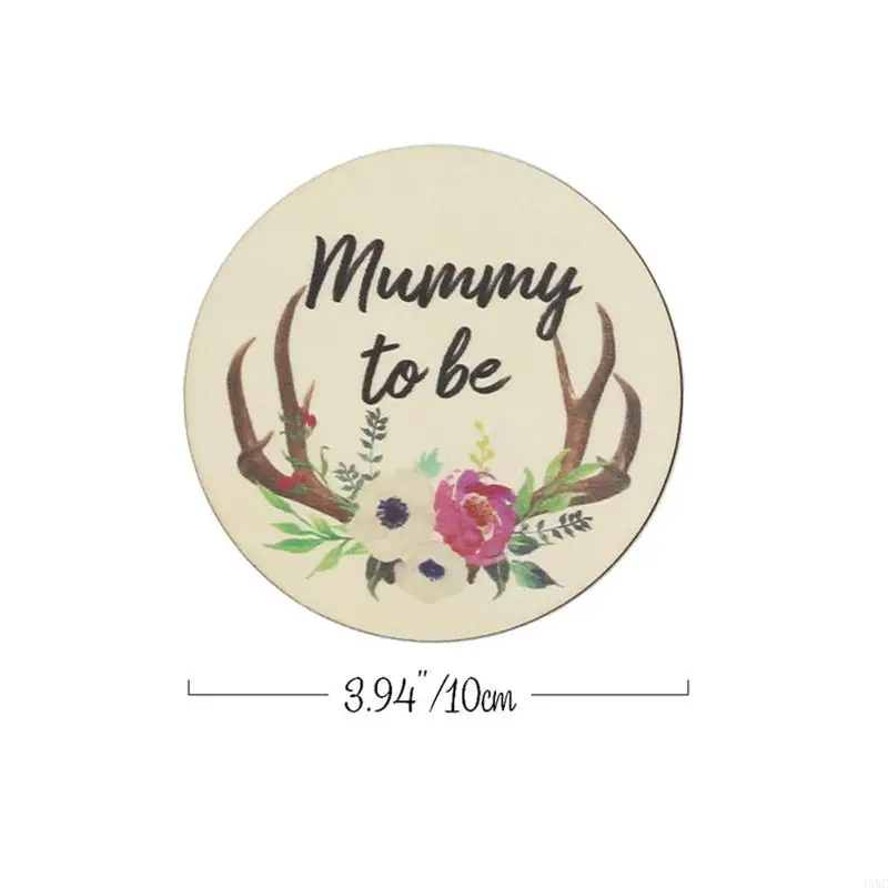 6 Pcs Handmade Baby Milestone Cards Cartoon Deer Horns Floral Printed Gender/Month Wooden Cards Newborn Monthly Recording 4XBC