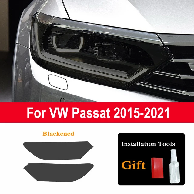 

2 pieces Car Headlight Protective Film Headlamp Transparent Black TPU Sticker Accessories For Volkswagen VW Passat B8 2015-2021