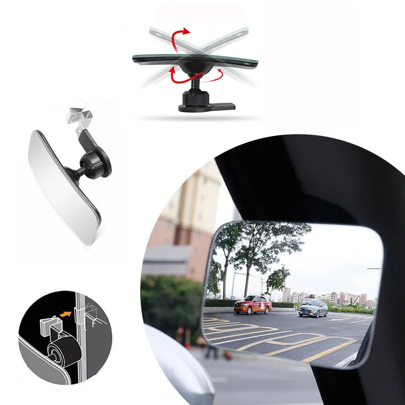 

Car Blind Spot Mirrow 360 Degree Adjustable HD Convex Rearview Mirror Wide Angle Anti-drop Vehicle Parking Auxiliary Mirrow