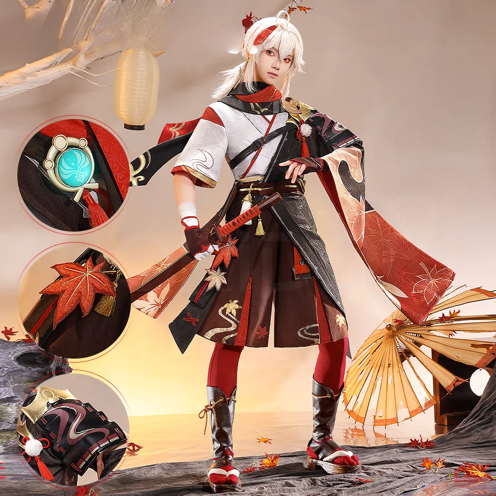 

В наличии, косплей-игра Kazuha, костюм для косплея Genshin Impact, костюм казухи, Рождество
