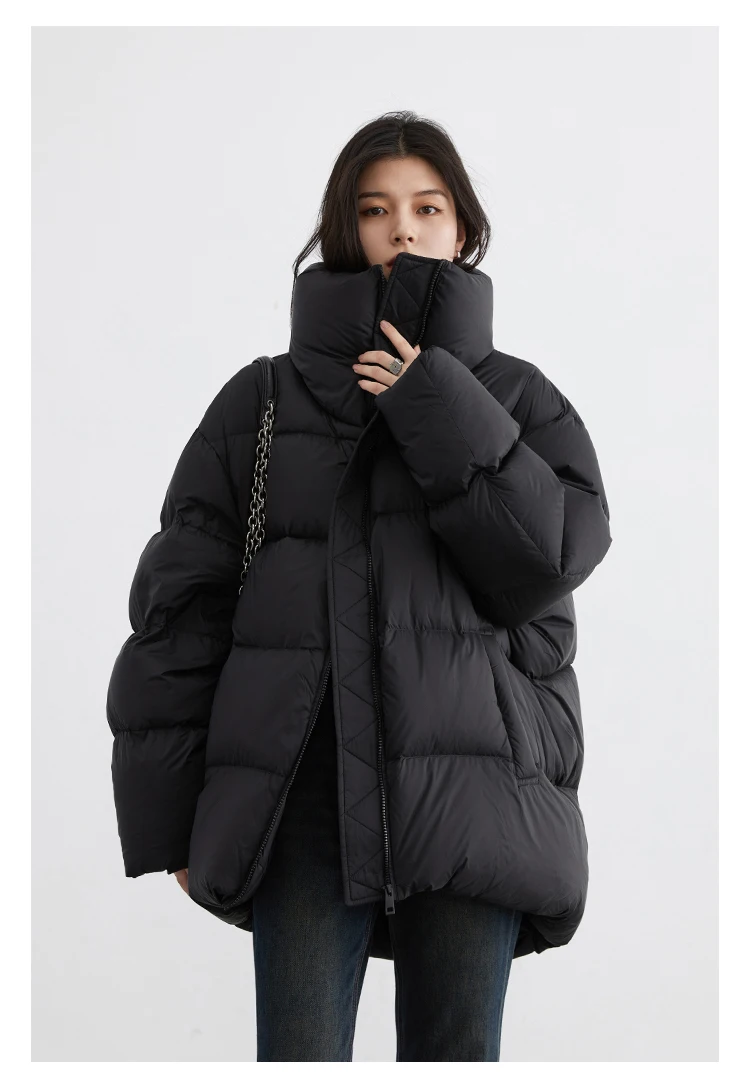 CHIC VEN Fashion Women Down Coats Solid 80 White Duck Down Jacket Black Bread Coat Warm Female Overcoat Autumn Winter 2025
