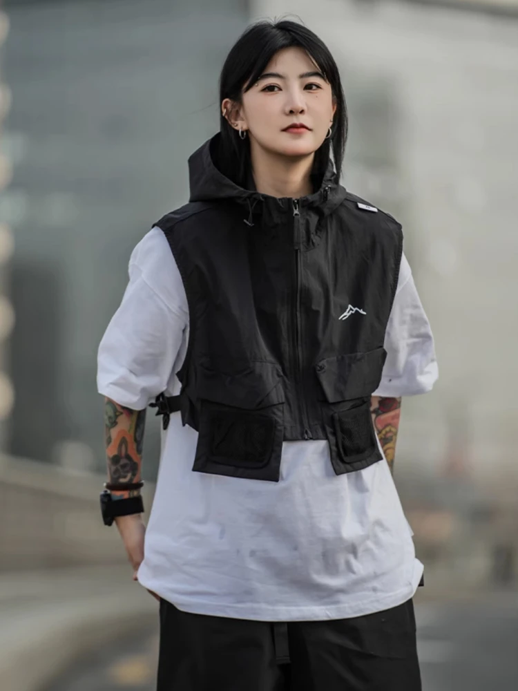 Women Vests Summer Hooded Functional Techwear All-match