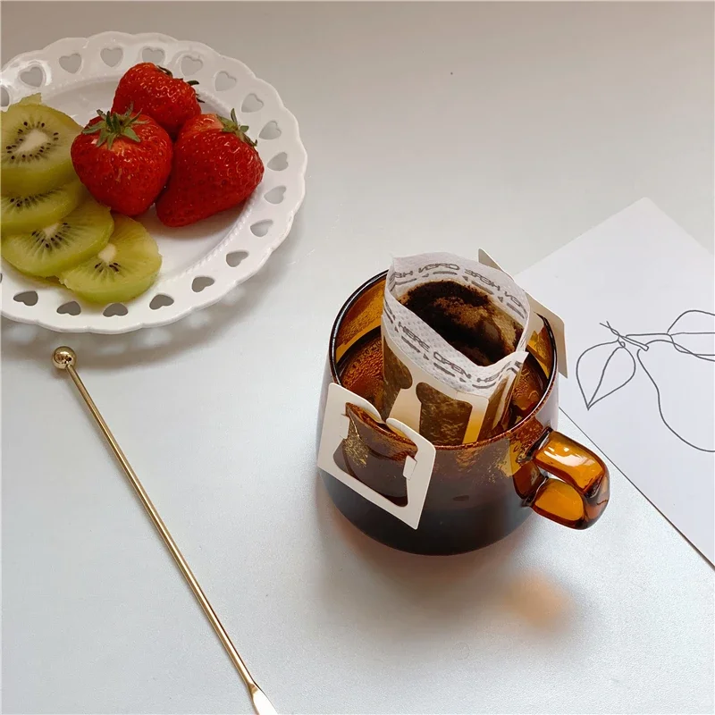 Modern Ins Nordic Coffee Cup Latte Colored Glass Vintage Water Tea Milk Glass Cup Transparent Heat-resistant Wedding Mug