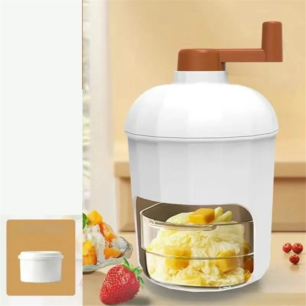 Ice Crusher Manual Rotary Ice Crusher Small Manual Shaving Machine for Household Kitchen Handheld Snow
