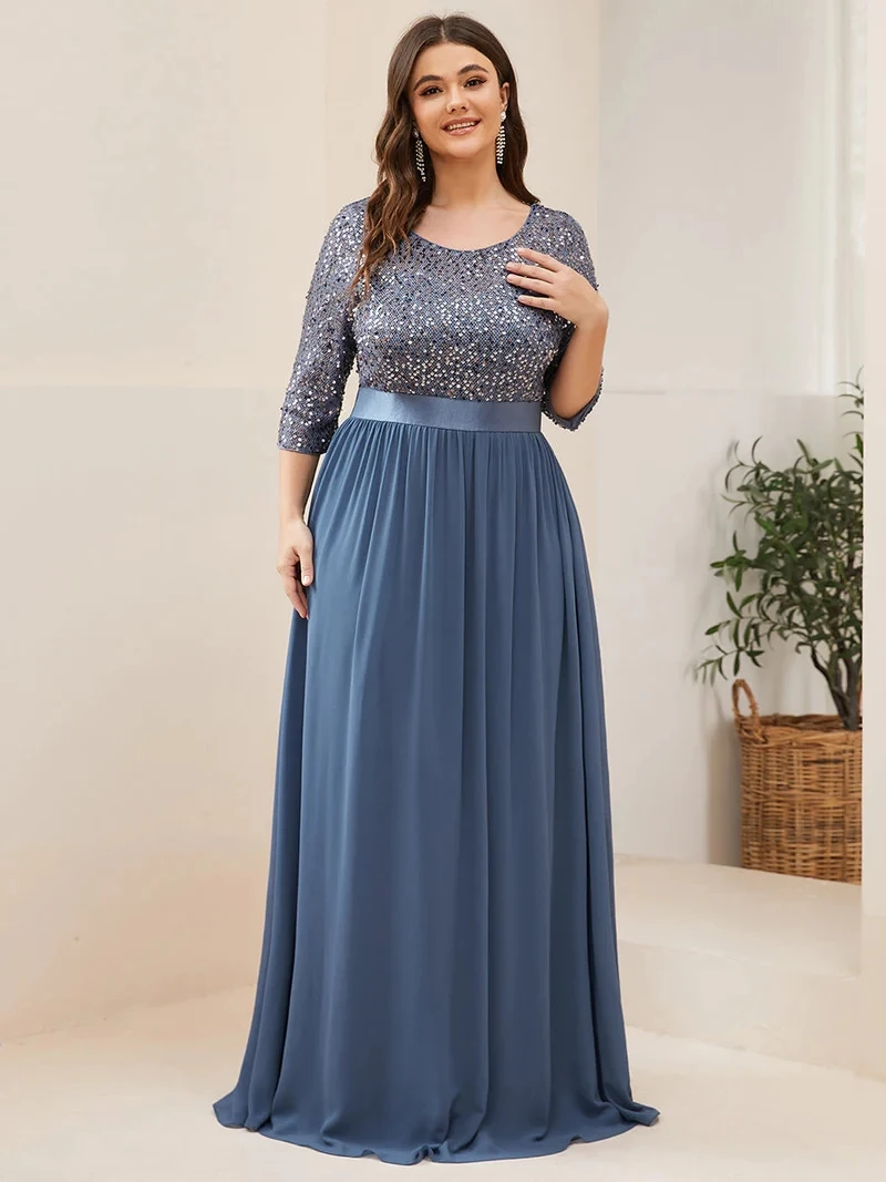 Vestido De Fiesta Ever-Pretty Corte Imperio Sin Mangas - Escote V, Plisado, Largo, Color Verde Menta, Talla Según Guía