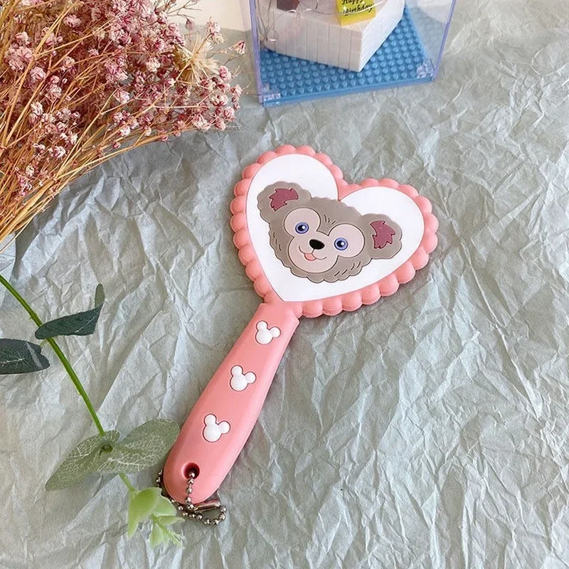 Disney StellaLou Hand-held Vanity Mirror Cute Cartoon Modeling Girls Student Portable Anti-drop Makeup Mirror SPA Salon Mirrors