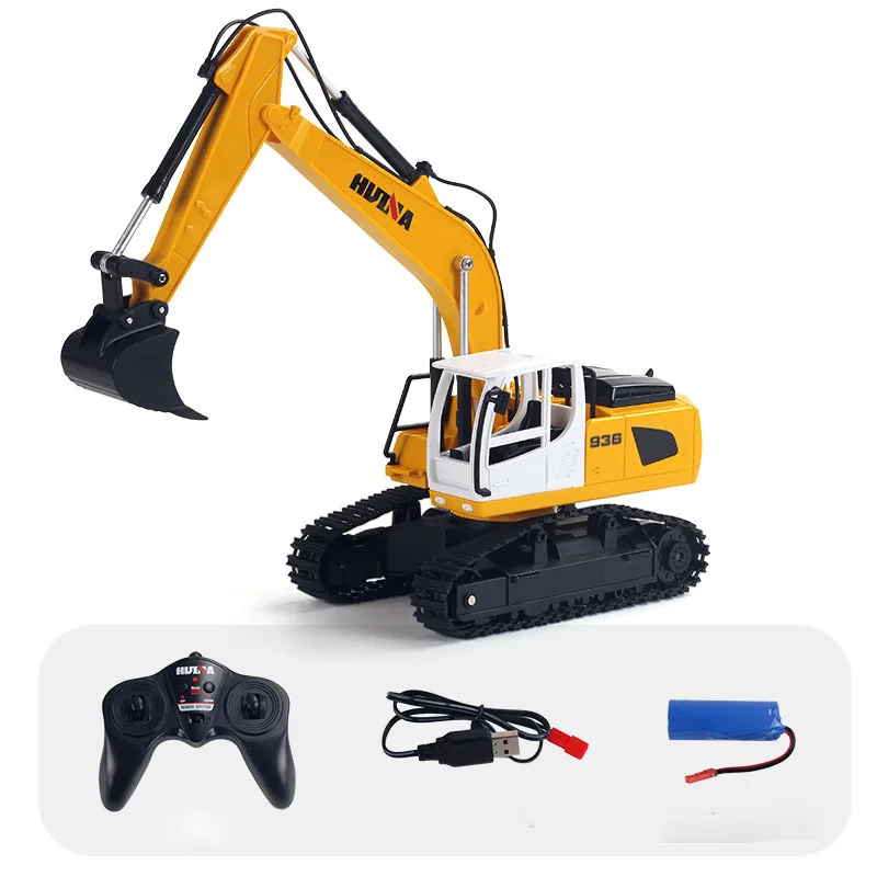 Huina 1:24 1516 RC Cars 2.4G Six-Way Remote Control Excavator Simulation Engineering Vehicle Exquisite Souvenir Boy Children Toy 4