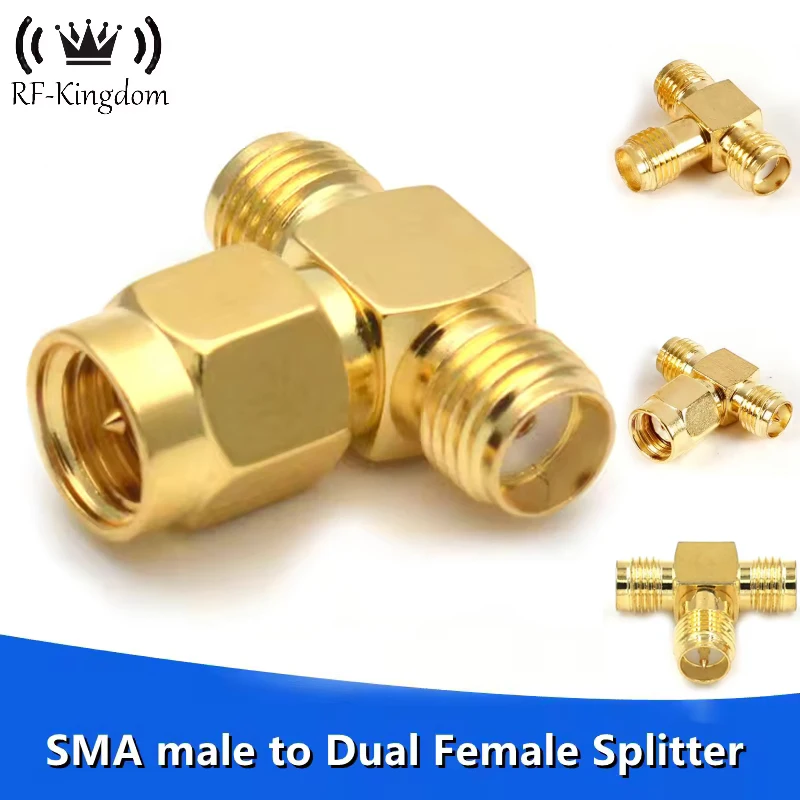 SMA 3 Way Adapter SMA Male to Dual 2 SMA Female Splitter "T" Type connector Adapters