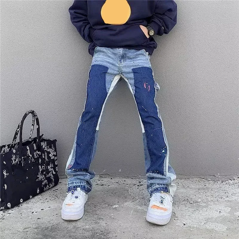 2026 Y2K Mode Tuschmalerei Neue Baggy Stacked Jeans Kpop Cargo-Hosen für Herren Kleidung Damen Luxus-Denim-Hosen Ropa Hombre – Detail 7